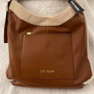 Steve Madden oversized bag with Sherpa trim